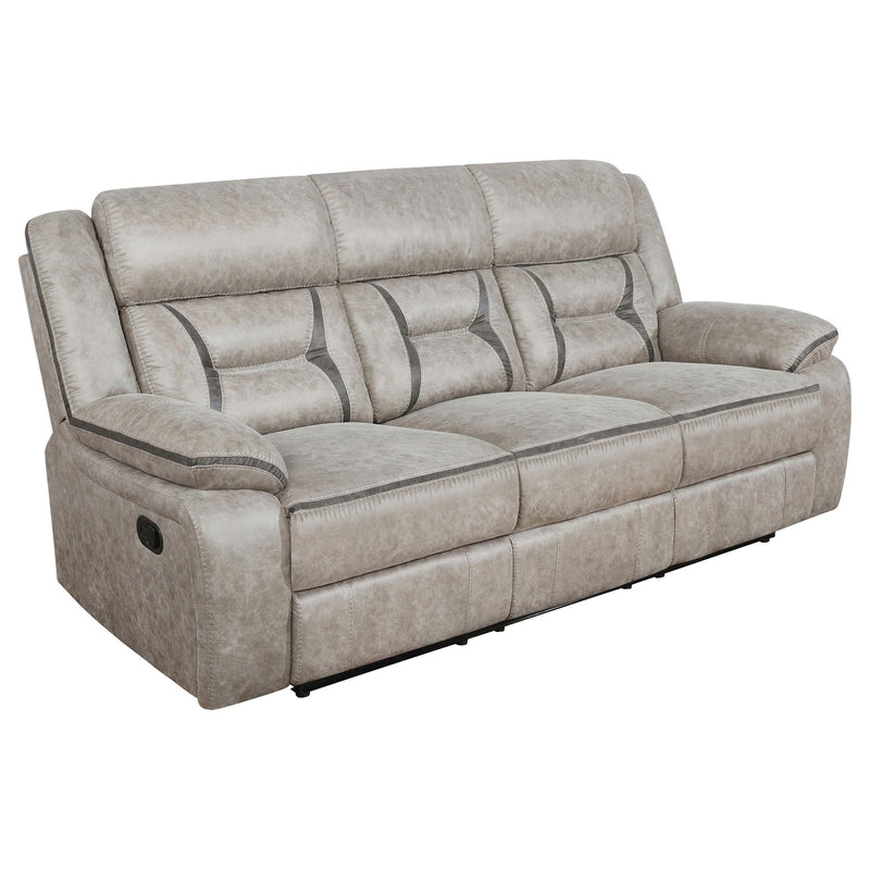Greer 3-piece Upholstered Reclining Sofa Set Taupe - 651351-S3