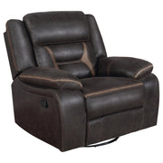 Greer Upholstered Swivel Glider Recliner Chair Brown - 651356