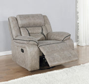 Greer Upholstered Swivel Glider Recliner Chair Taupe - 651353