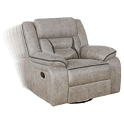 Greer Upholstered Swivel Glider Recliner Chair Taupe - 651353