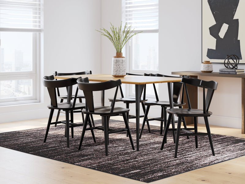 Gretlynn Dining Table and 6 Chairs in Black/Natural from Ashley - Lara Furniture