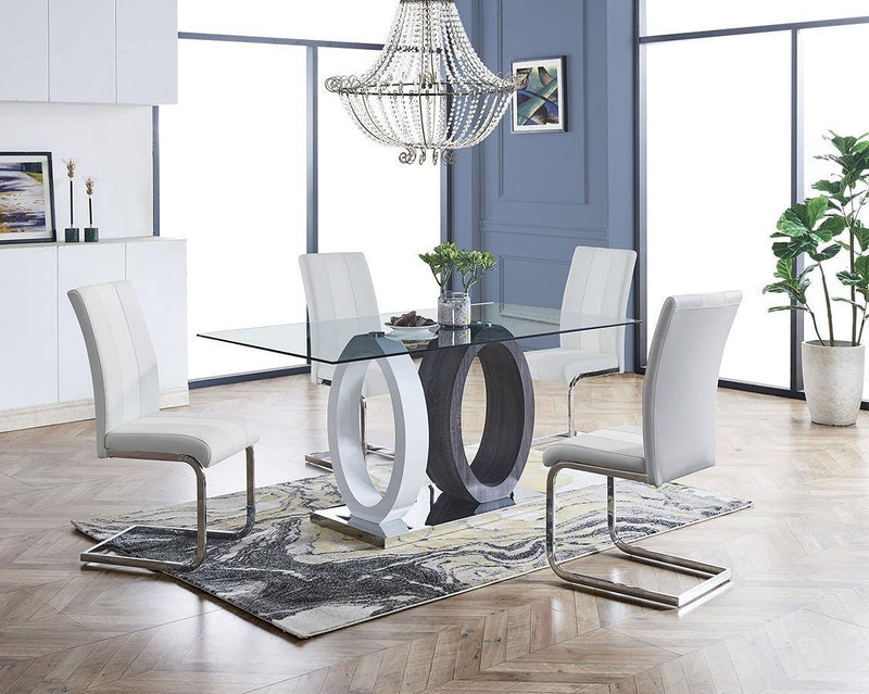 Gretna White Dining Room Set - Lara FurnitureDining Room Set