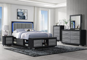 Emma Black/Grey King Bed Group - EMMA-BLACK/GREY-KBG