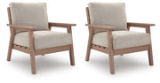 Grover Beach Driftwood Outdoor Lounge Chair with Cushion (Set of 2) - PCP422-820