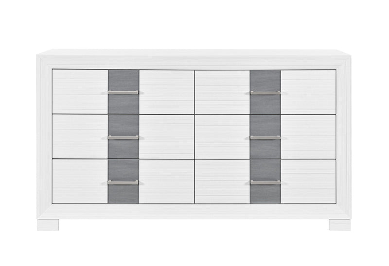 Optimus White/Grey Dresser - OPTIMUS-WHT/GRY-DR
