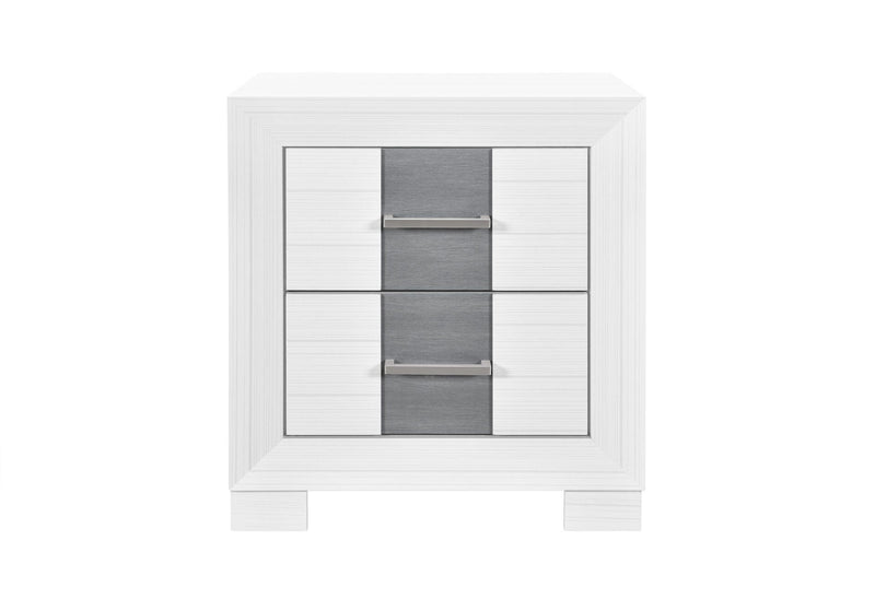 Optimus White/Grey Nightstand - OPTIMUS-WHT/GRY-NS