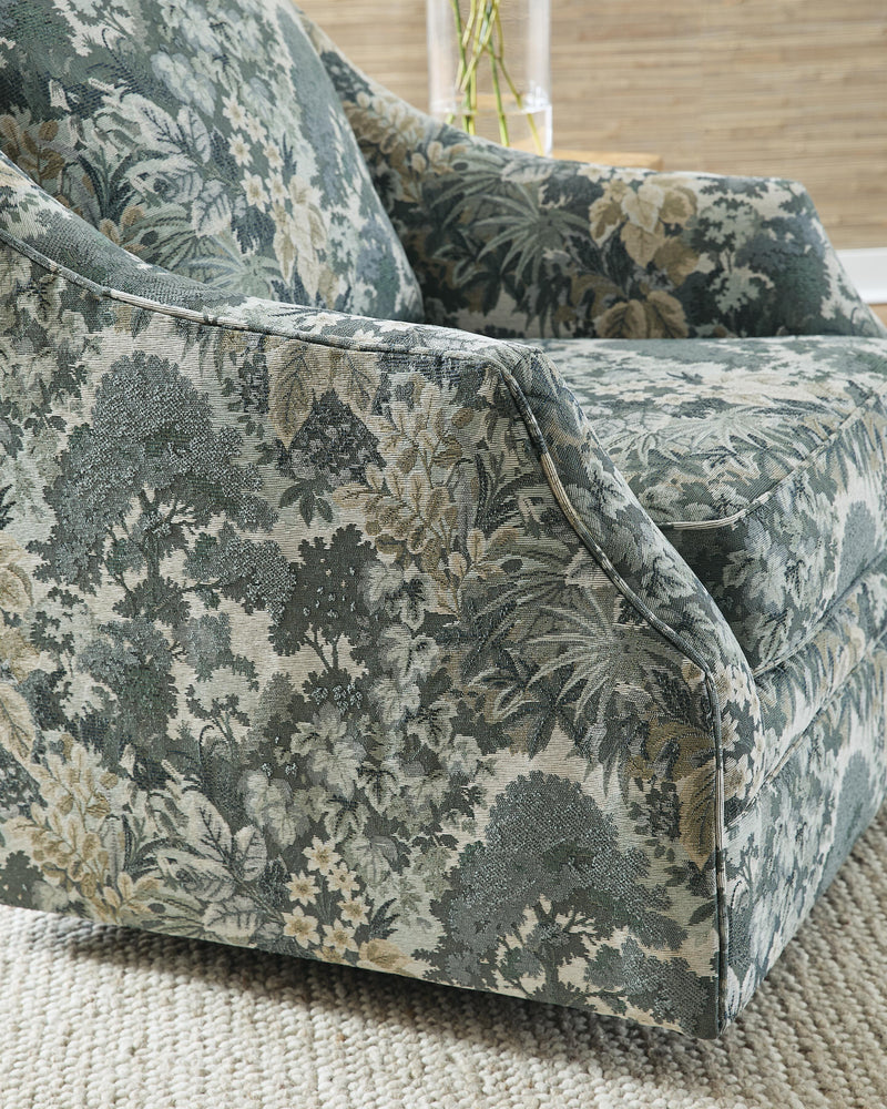 Gubbins Blue/Green/Yellow Swivel Accent Chair - A3000852