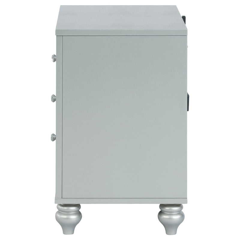Gunnison 2-drawer Nightstand Silver Metallic - 223212