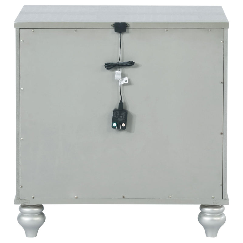 Gunnison 2-drawer Nightstand Silver Metallic - 223212