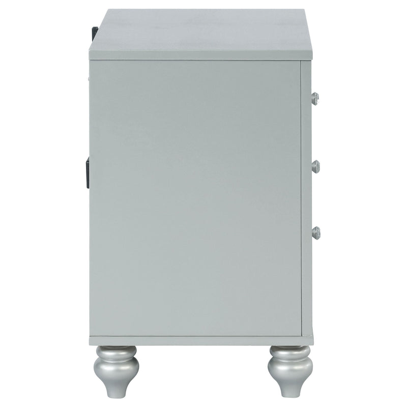 Gunnison 2-drawer Nightstand Silver Metallic - 223212