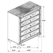Gunnison 5-drawer Bedroom Chest Silver Metallic - 223215