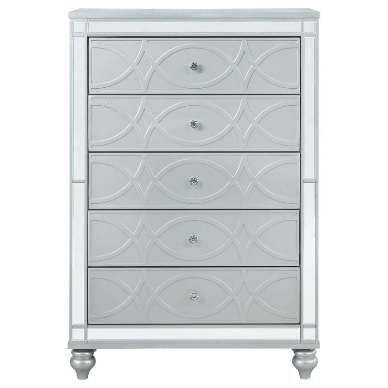 Gunnison 5-drawer Bedroom Chest Silver Metallic - 223215