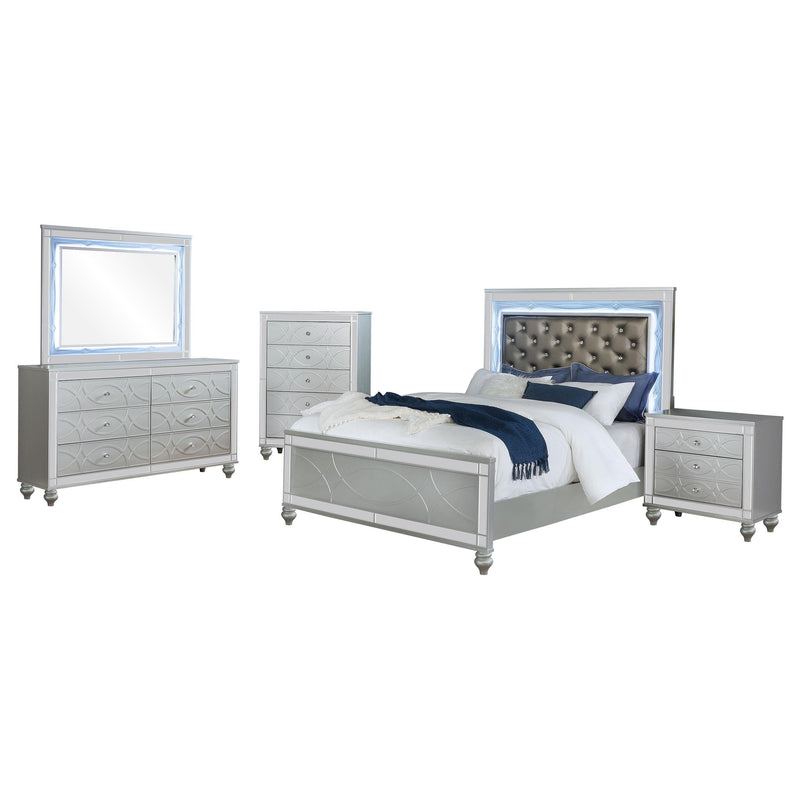 Gunnison 5-piece California King Bedroom Set Silver Metallic - 223211KW-S5