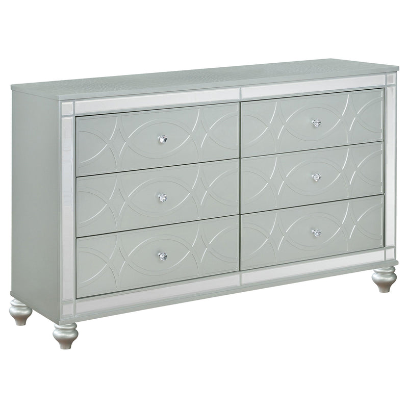 Gunnison 5-piece Eastern King Bedroom Set Silver Metallic - 223211KE-S5