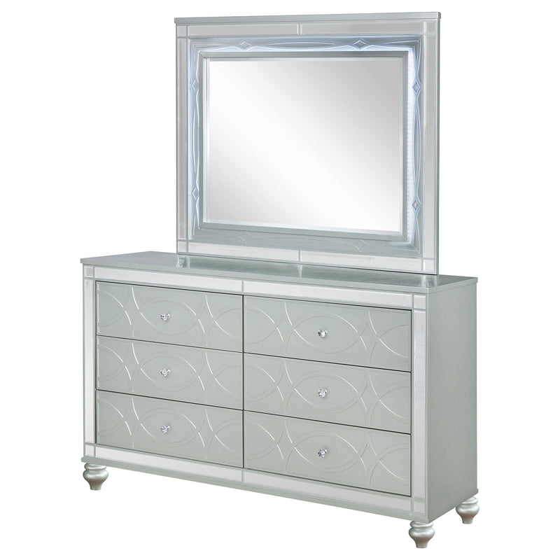Gunnison 6-drawer Dresser with Mirror Silver Metallic - 223213M