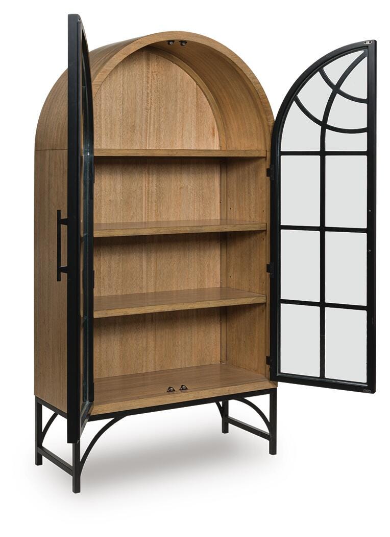 Gwenwich Natural/Black Accent Cabinet - A4000704