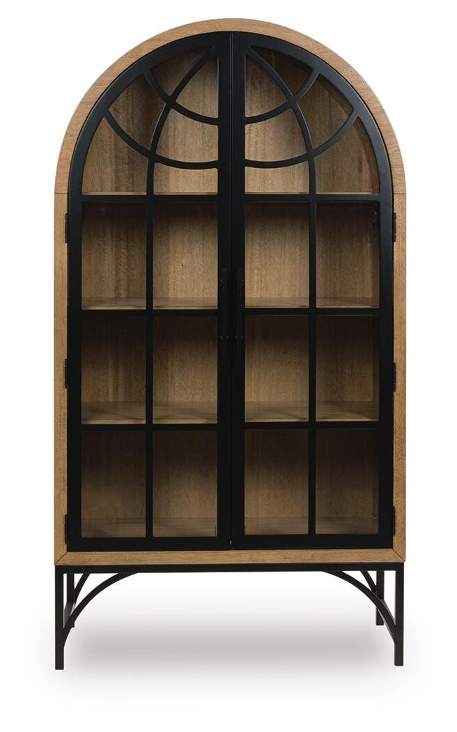Gwenwich Natural/Black Accent Cabinet - A4000704
