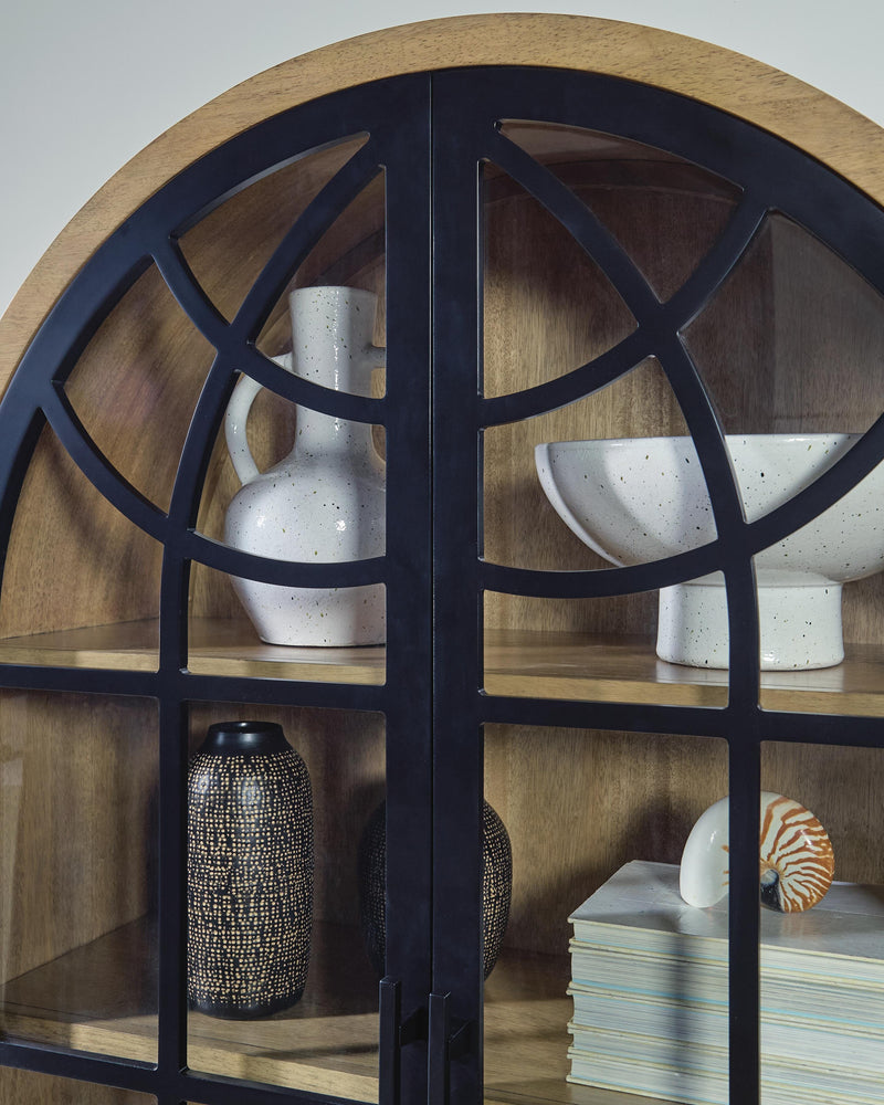 Gwenwich Natural/Black Accent Cabinet - A4000704