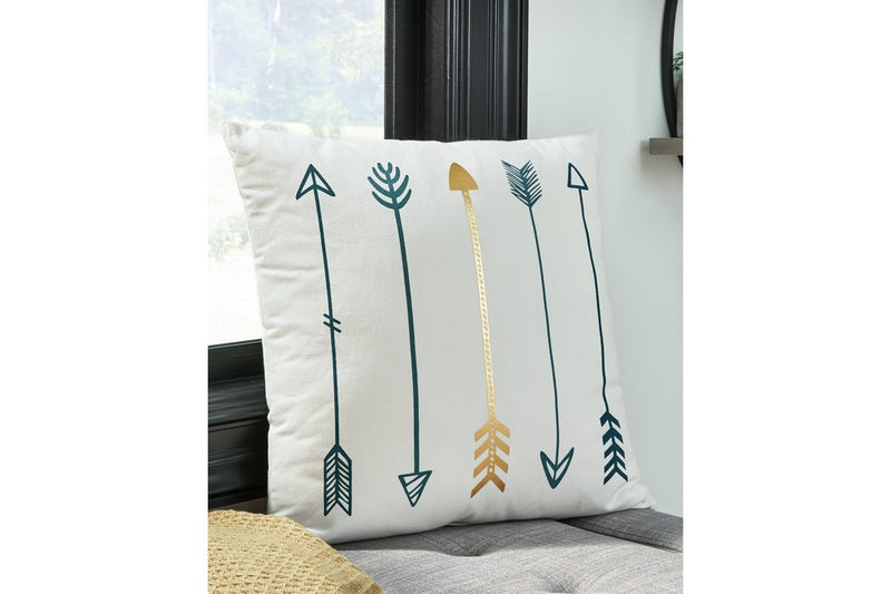 Gyldan White/Teal/Gold Pillow (Set of 4) - Lara FurniturePillow