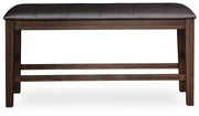 Haddigan Dark Brown Counter Height Dining Bench - D596-09