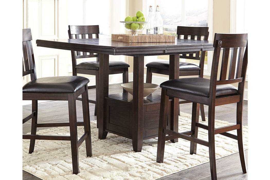 Haddigan Dark Brown Counter Height Dining Extension Table - Gate FurnitureCounter Height Table