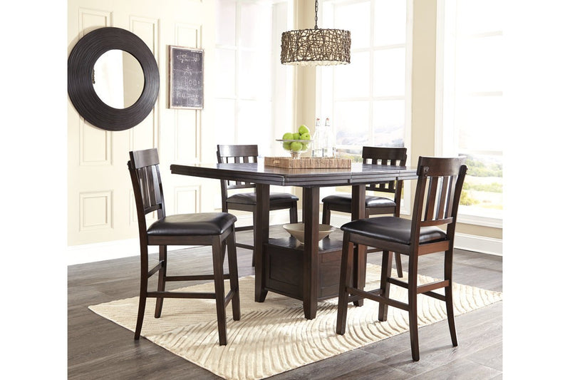 Haddigan Dark Brown Counter Height Dining Extension Table - Gate FurnitureCounter Height Table