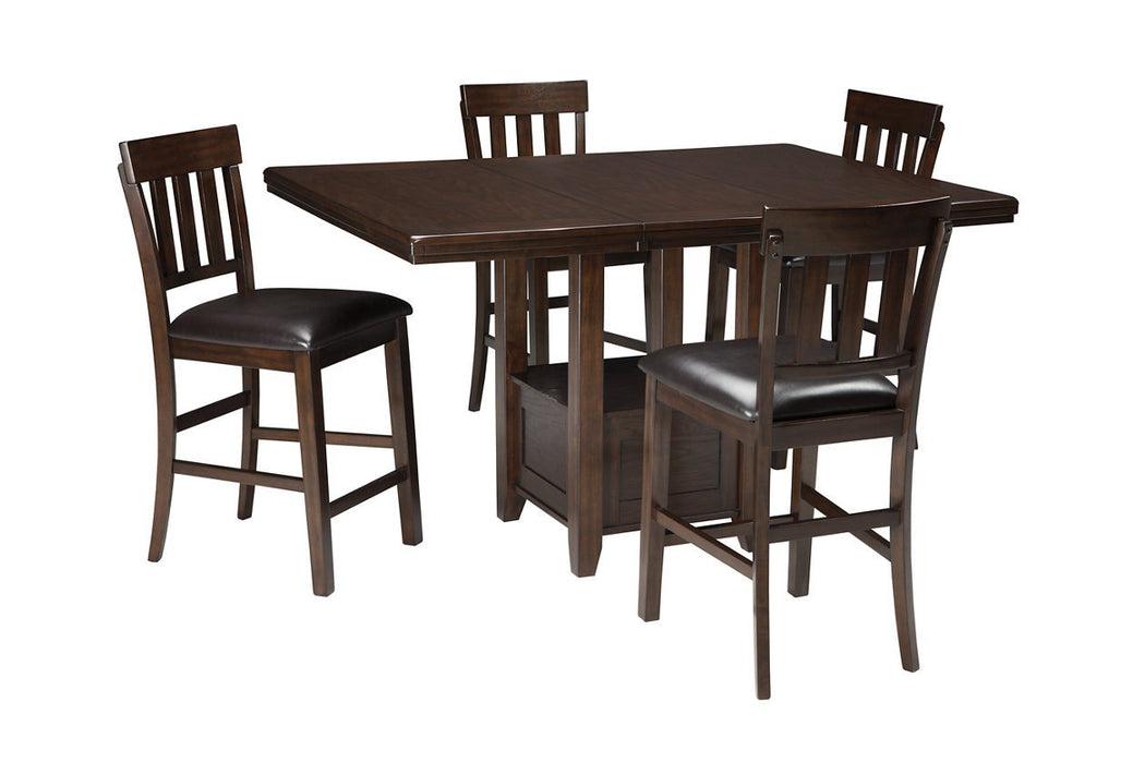 Haddigan Dark Brown Counter Height Dining Extension Table - Gate FurnitureCounter Height Table