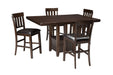 Haddigan Dark Brown Counter Height Dining Extension Table - Gate FurnitureCounter Height Table
