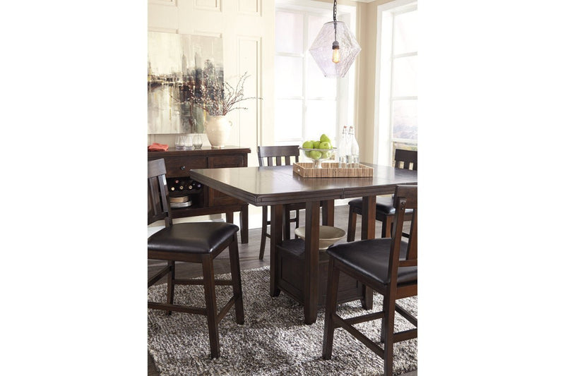 Haddigan Dark Brown Counter Height Dining Extension Table - Gate FurnitureCounter Height Table