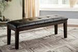 Haddigan Dark Brown Dining Bench - Gate FurnitureAccent Bench
