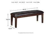 Haddigan Dark Brown Dining Bench - Gate FurnitureAccent Bench