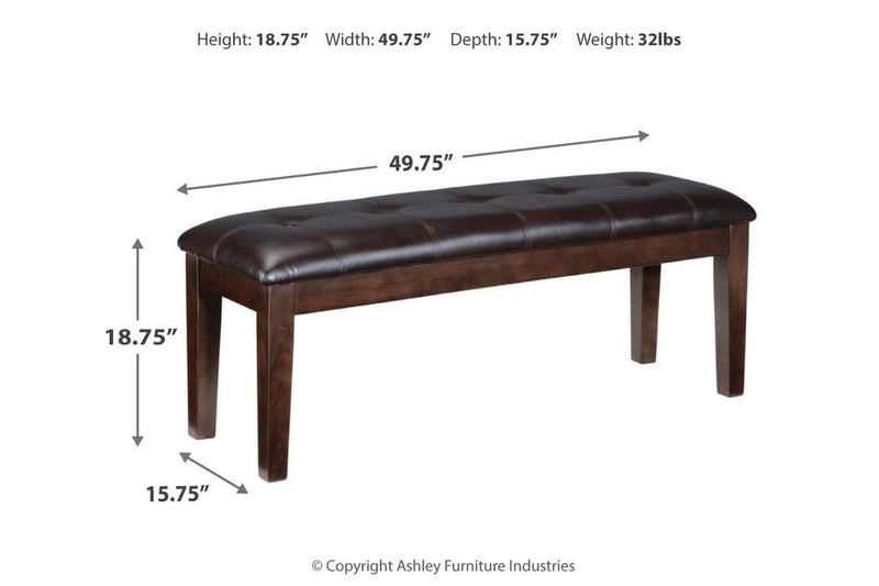 Haddigan Dark Brown Dining Bench - Gate FurnitureAccent Bench