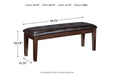 Haddigan Dark Brown Dining Bench - Gate FurnitureAccent Bench