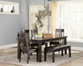 Haddigan Dark Brown Dining Room Set - Gate FurnitureDining Room Set