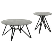 Hadi 2-piece Round SmartTop Coffee and End Table Set Cement - 736178-S2