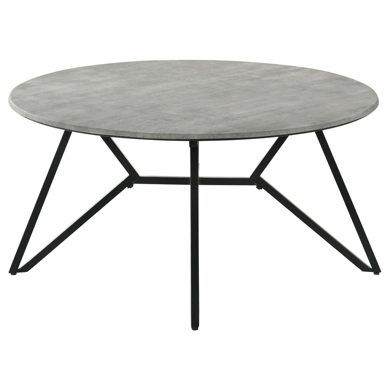 Hadi 2-piece Round SmartTop Coffee and End Table Set Cement - 736178-S2