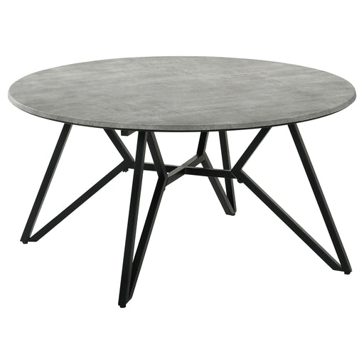 Hadi Round SmartTop Coffee Table Cement and Gunmetal - 736178