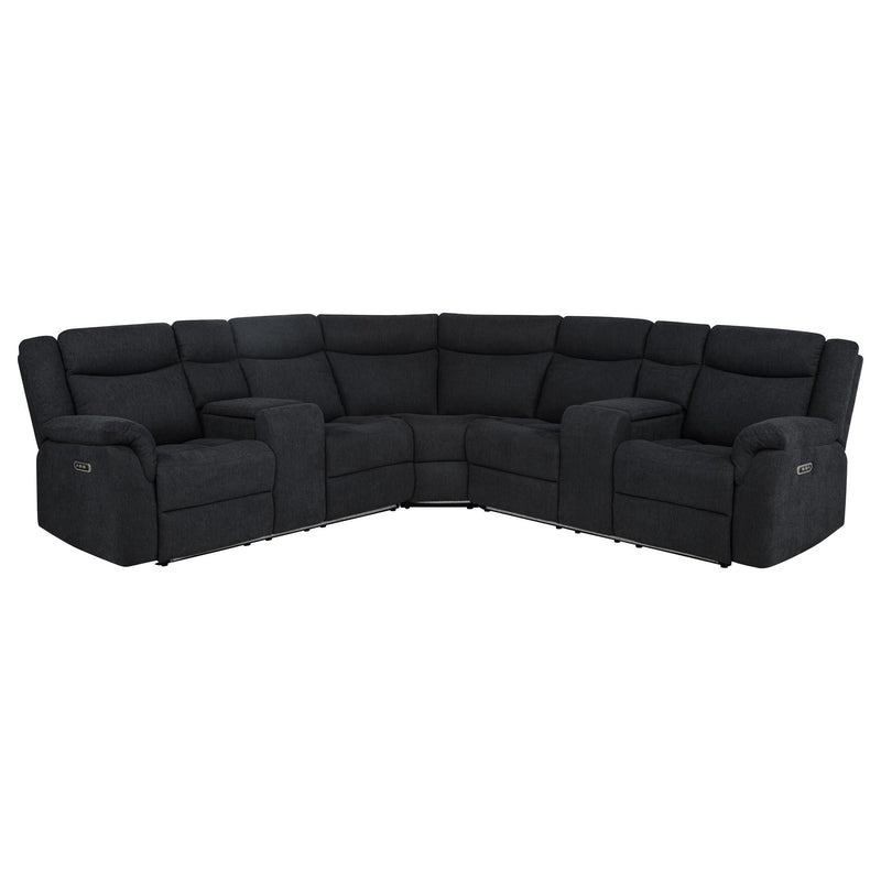 Hagen Upholstered Power Reclining Sectional Sofa Steel Grey - 600500P