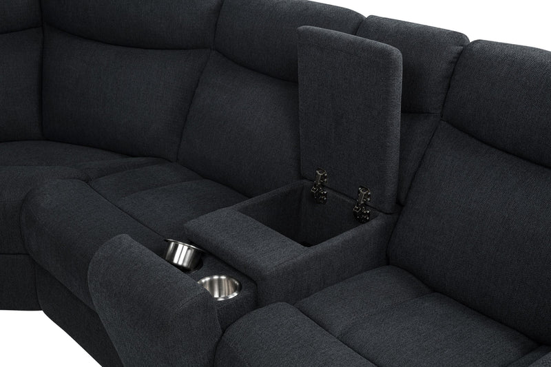 Hagen Upholstered Power Reclining Sectional Sofa Steel Grey - 600500P