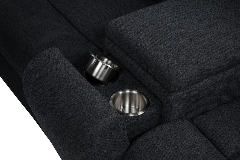 Hagen Upholstered Power Reclining Sectional Sofa Steel Grey - 600500P