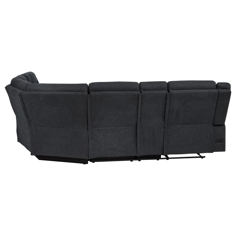 Hagen Upholstered Power Reclining Sectional Sofa Steel Grey - 600500P