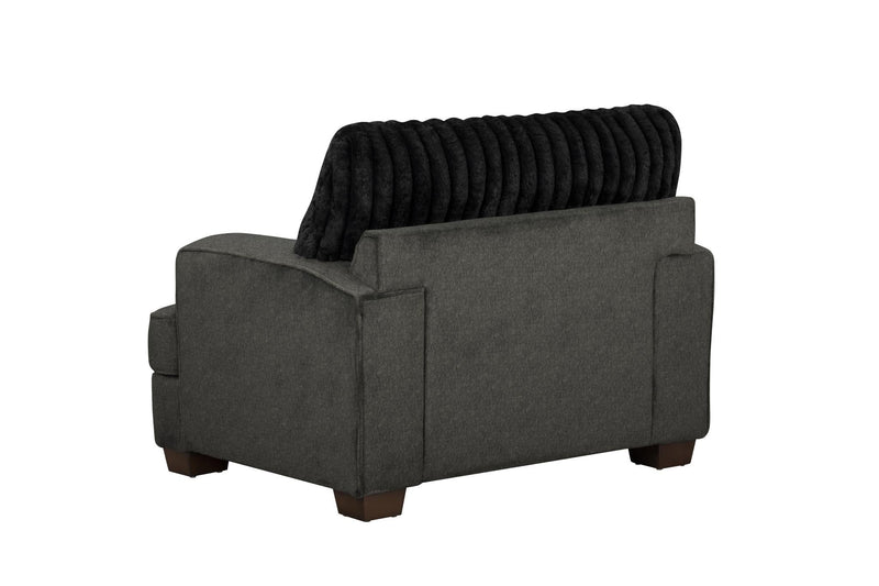 Haisley - Dark Gray Chair with Channel Tufted Back - L403-C