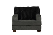 Haisley - Dark Gray Chair with Channel Tufted Back - L403-C