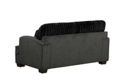 Haisley - Dark Gray Loveseat with Channel Tufted Back - L403-L