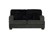 Haisley - Dark Gray Loveseat with Channel Tufted Back - L403-L