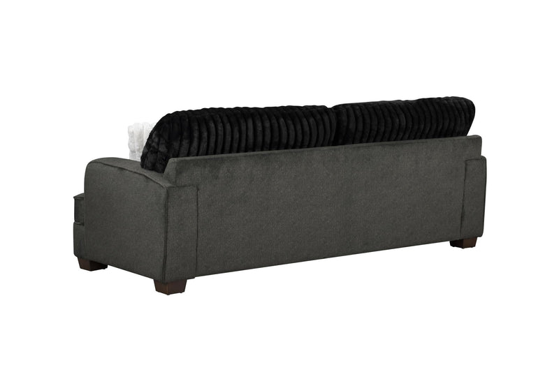 Haisley - Dark Gray Sofa with Channel Tufted Back - L403-S