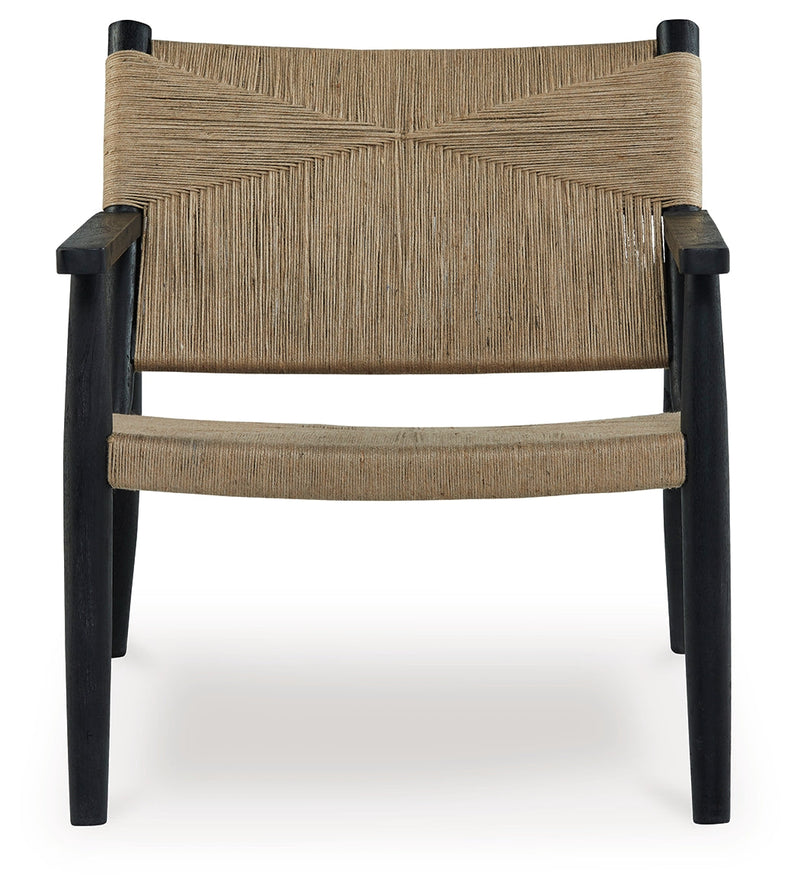 Halfmore Black/Natural Accent Chair - A3000672