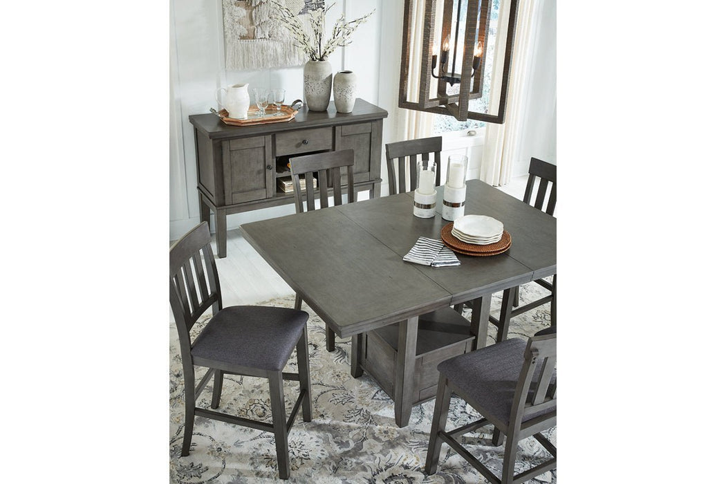 Hallanden Gray Counter Height Dining Extension Table - Gate FurnitureCounter Height Table