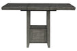 Hallanden Gray Counter Height Dining Extension Table - Gate FurnitureCounter Height Table