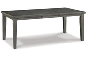 Hallanden Gray Dining Table, 4 Chairs, and Bench - Gate FurnitureDining Room Set